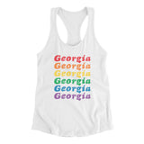 Georgia Pride Women's Racerback Tank-White-Allegiant Goods Co. Vintage Sports Apparel