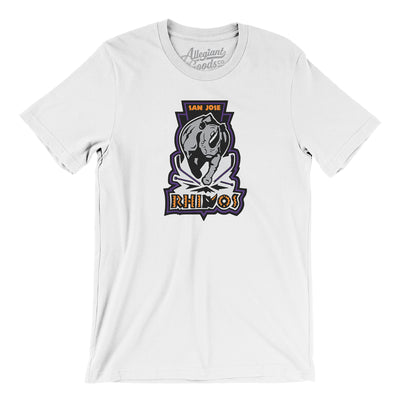 San Jose Rhinos Roller Hockey Men/Unisex T-Shirt-White-Allegiant Goods Co. Vintage Sports Apparel