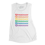 Tennessee Pride Women's Flowey Scoopneck Muscle Tank-White-Allegiant Goods Co. Vintage Sports Apparel
