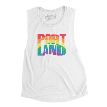 Portland Oregon Pride Women's Flowey Scoopneck Muscle Tank-Allegiant Goods Co. Vintage Sports Apparel