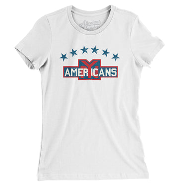 New York Americans Hockey Women's T-Shirt-Allegiant Goods Co. Vintage Sports Apparel