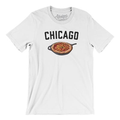 Chicago Style Deep Dish Pizza Men/Unisex T-Shirt-White-Allegiant Goods Co. Vintage Sports Apparel