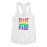 Buffalo New York Women's Racerback Tank-White-Allegiant Goods Co. Vintage Sports Apparel