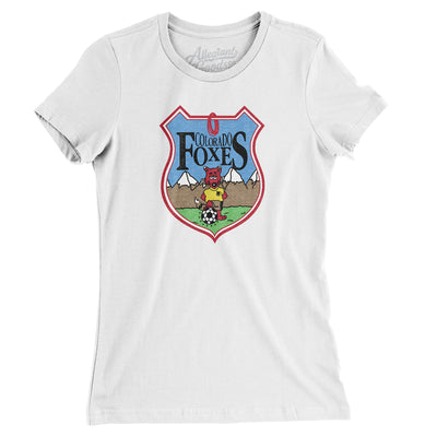 Colorado Foxes Soccer Women's T-Shirt-White-Allegiant Goods Co. Vintage Sports Apparel