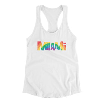 Miami Florida Pride Women's Racerback Tank-Allegiant Goods Co. Vintage Sports Apparel