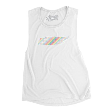 Tennessee Pride State Flowey Scoopneck Muscle Tank-Allegiant Goods Co. Vintage Sports Apparel
