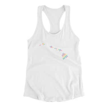 Hawaii Pride State Women's Racerback Tank-White-Allegiant Goods Co. Vintage Sports Apparel