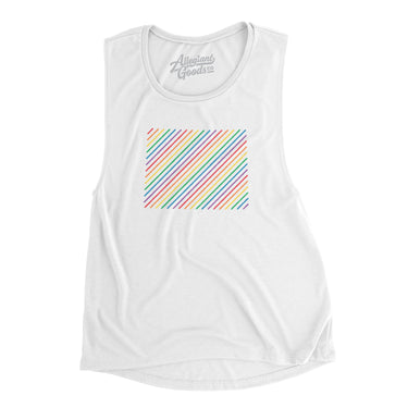 Wyoming Pride State Flowey Scoopneck Muscle Tank-Allegiant Goods Co. Vintage Sports Apparel