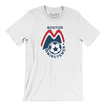 Boston Minutemen Soccer Men/Unisex T-Shirt-White-Allegiant Goods Co. Vintage Sports Apparel