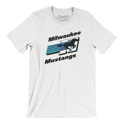 Milwaukee Mustangs Arena Football Men/Unisex T-Shirt-White-Allegiant Goods Co. Vintage Sports Apparel