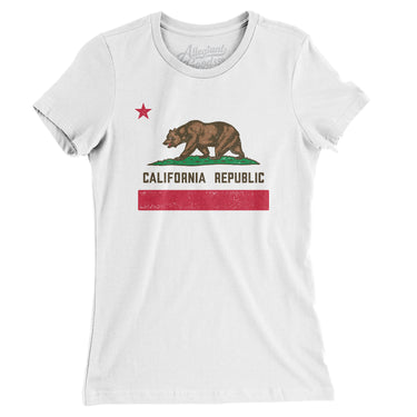 California State Flag Women's T-Shirt-White-Allegiant Goods Co. Vintage Sports Apparel
