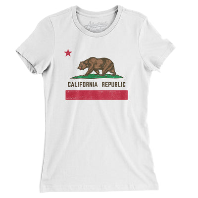 California State Flag Women's T-Shirt-White-Allegiant Goods Co. Vintage Sports Apparel