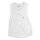 Hawaii Pride State Flowey Scoopneck Muscle Tank-White-Allegiant Goods Co. Vintage Sports Apparel