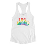 Los Angeles California Pride Women's Racerback Tank-White-Allegiant Goods Co. Vintage Sports Apparel