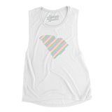 South Carolina Pride State Flowey Scoopneck Muscle Tank-White-Allegiant Goods Co. Vintage Sports Apparel