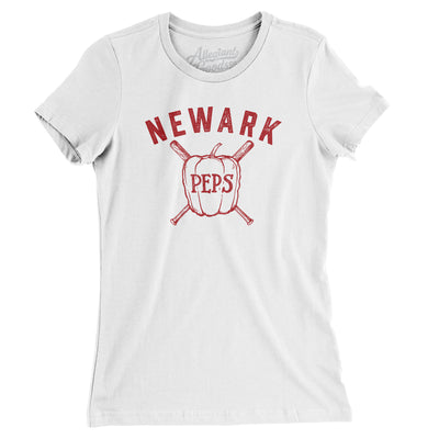 Newark Peps Baseball Women's T-Shirt-White-Allegiant Goods Co. Vintage Sports Apparel