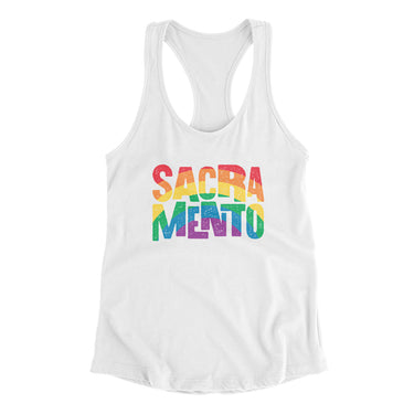 Sacramento California Pride Women's Racerback Tank-Allegiant Goods Co. Vintage Sports Apparel