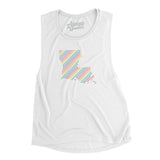 Louisiana Pride State Flowey Scoopneck Muscle Tank-Allegiant Goods Co. Vintage Sports Apparel