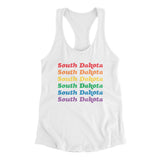 South Dakota Pride Women's Racerback Tank-White-Allegiant Goods Co. Vintage Sports Apparel