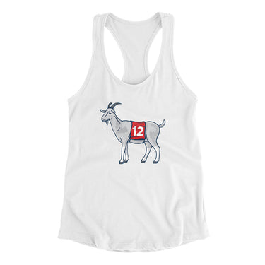 #12 GOAT Women's Racerback Tank-Allegiant Goods Co. Vintage Sports Apparel