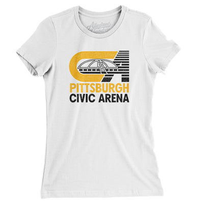 Pittsburgh Civic Arena Women's T-Shirt-White-Allegiant Goods Co. Vintage Sports Apparel