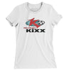 Philadelphia Kixx Defunct Soccer Women's T-Shirt-White-Allegiant Goods Co. Vintage Sports Apparel