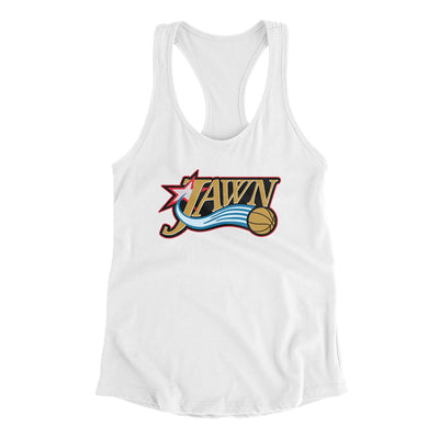 Basketball Jawn Women's Racerback Tank-White-Allegiant Goods Co. Vintage Sports Apparel