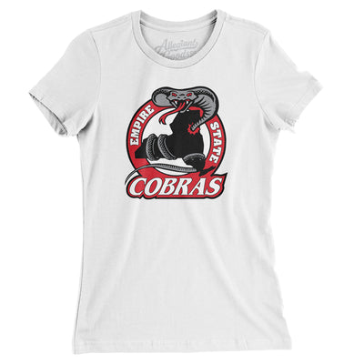 Empire State Cobras Roller Hockey Women's T-Shirt-White-Allegiant Goods Co. Vintage Sports Apparel