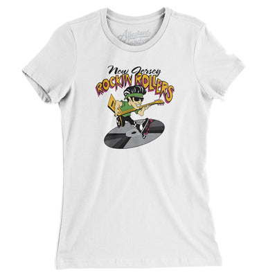 New Jersey Rockin' Rollers Roller Hockey Women's T-Shirt-White-Allegiant Goods Co. Vintage Sports Apparel