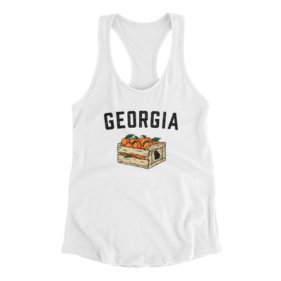 Georgia Peach Crate Women's Racerback Tank-White-Allegiant Goods Co. Vintage Sports Apparel