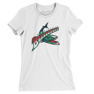 Birmingham Barracudas Football Women's T-Shirt-White-Allegiant Goods Co. Vintage Sports Apparel