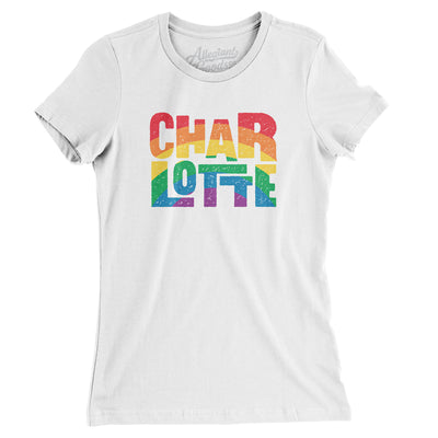 Charlotte North Carolina Pride Women's T-Shirt-White-Allegiant Goods Co. Vintage Sports Apparel