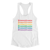 Pennsylvania Pride Women's Racerback Tank-White-Allegiant Goods Co. Vintage Sports Apparel