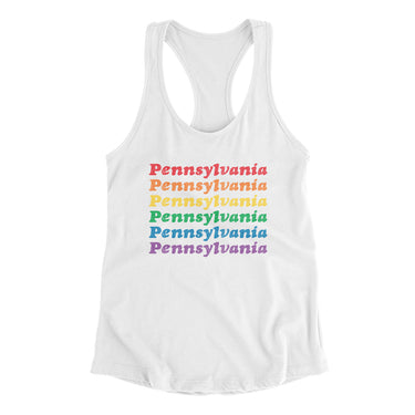 Pennsylvania Pride Women's Racerback Tank-White-Allegiant Goods Co. Vintage Sports Apparel