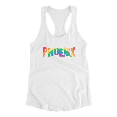 Phoenix Arizona Pride Women's Racerback Tank-White-Allegiant Goods Co. Vintage Sports Apparel