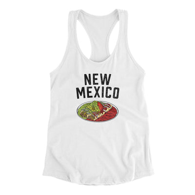 New Mexico Christmas Enchiladas Women's Racerback Tank-White-Allegiant Goods Co. Vintage Sports Apparel