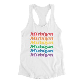 Michigan Pride Women's Racerback Tank-Allegiant Goods Co. Vintage Sports Apparel