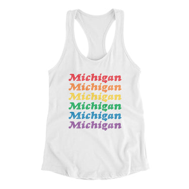 Michigan Pride Women's Racerback Tank-Allegiant Goods Co. Vintage Sports Apparel