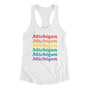 Michigan Pride Women's Racerback Tank-White-Allegiant Goods Co. Vintage Sports Apparel