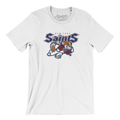 New York Saints Lacrosse Men/Unisex T-Shirt-White-Allegiant Goods Co. Vintage Sports Apparel