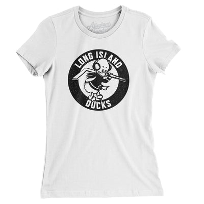 Long Island Ducks Hockey Women's T-Shirt-White-Allegiant Goods Co. Vintage Sports Apparel