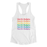 North Dakota Pride Women's Racerback Tank-White-Allegiant Goods Co. Vintage Sports Apparel
