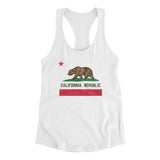 California State Flag Women's Racerback Tank-White-Allegiant Goods Co. Vintage Sports Apparel
