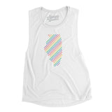 Illinois Pride State Flowey Scoopneck Muscle Tank-White-Allegiant Goods Co. Vintage Sports Apparel