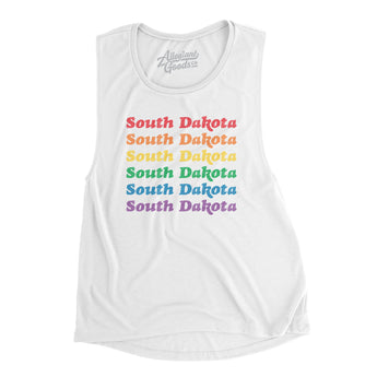 South Dakota Pride Women's Flowey Scoopneck Muscle Tank-Allegiant Goods Co. Vintage Sports Apparel