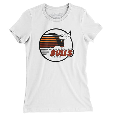 Jacksonville Bulls Football Women's T-Shirt-White-Allegiant Goods Co. Vintage Sports Apparel