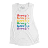 Georgia Pride Women's Flowey Scoopneck Muscle Tank-Allegiant Goods Co. Vintage Sports Apparel