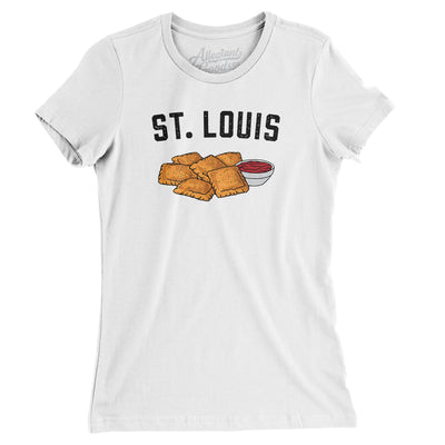 St. Louis Toasted Ravioli Women's T-Shirt-White-Allegiant Goods Co. Vintage Sports Apparel