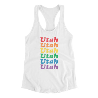 Utah Pride Women's Racerback Tank-Allegiant Goods Co. Vintage Sports Apparel