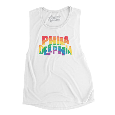 Philadelphia Pennsylvania Pride Women's Flowey Scoopneck Muscle Tank-Allegiant Goods Co. Vintage Sports Apparel